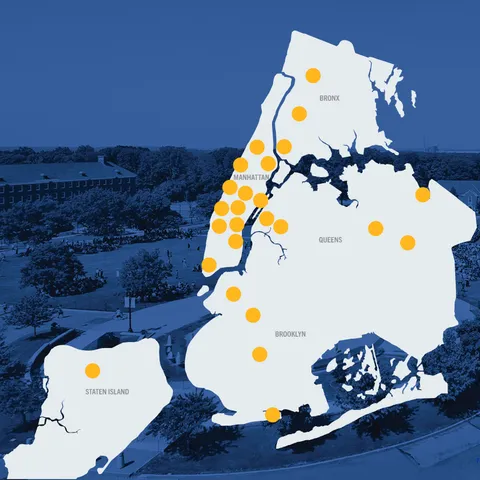 Map of CUNY campuses across New York City